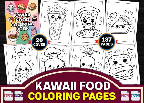 185 Kawaii Food Coloring Pages - KDP: A Creative and Practical Resource for All Ages