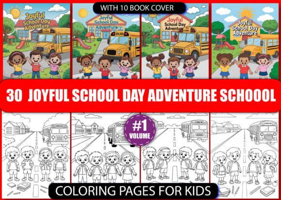 30 Adventure School Day Joyful Coloring
