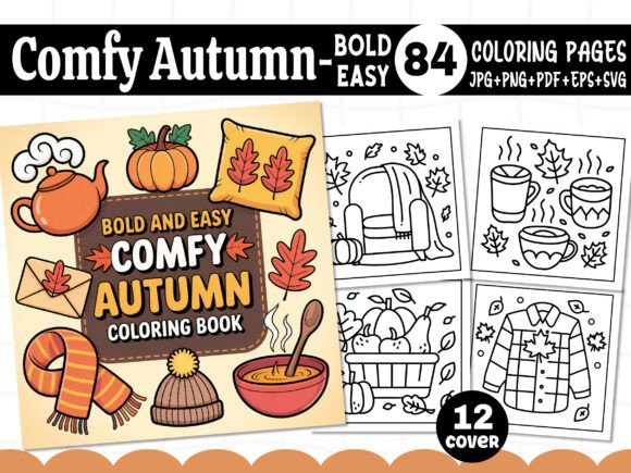 Bold and Easy Comfy Autumn Coloring Book