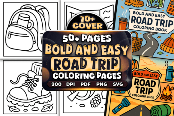 Bold and Easy Road Trip Coloring Book: A Creative Escape for Travelers of All Ages