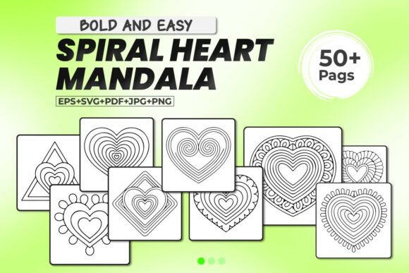 Bold and Easy Spiral Heart Coloring Pages: A Mindful Escape for Creatives