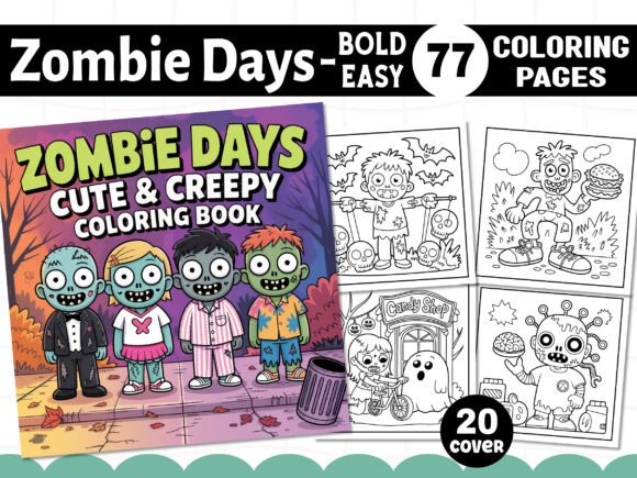Bold and Easy Zombie Days Coloring Book