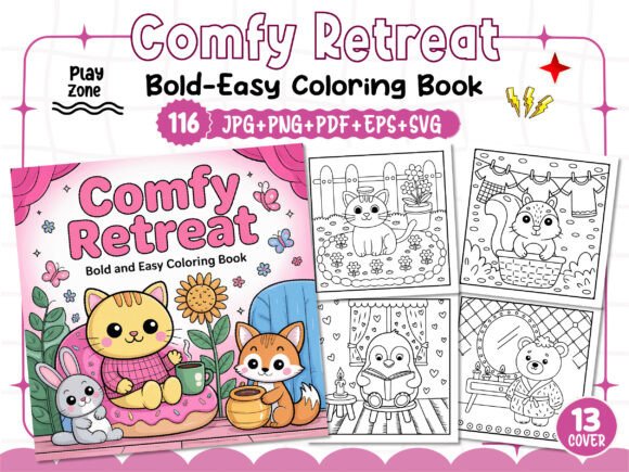 Bold Easy Comfy Retreat Coloring Pages: A Creative Escape for Artists and Book Creators