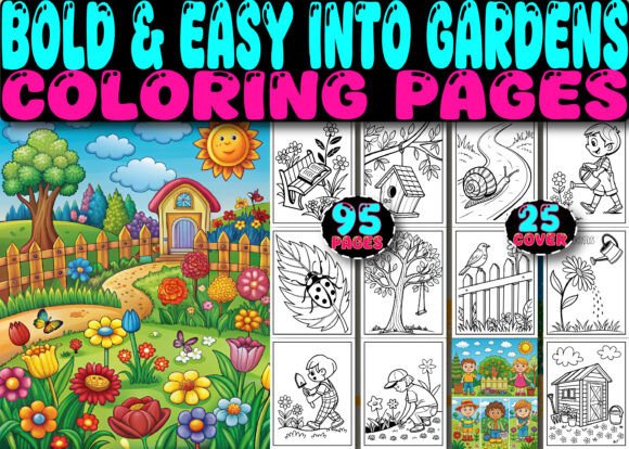 Bold Easy into Gardens Coloring Pages