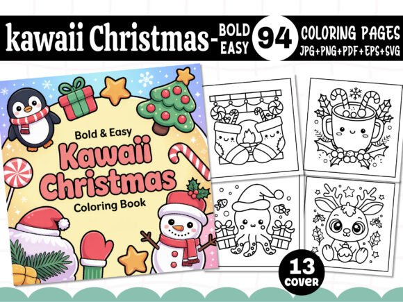 Bold Easy Kawaii Christmas Coloring Book: A Creative Escape for Modern Creatives