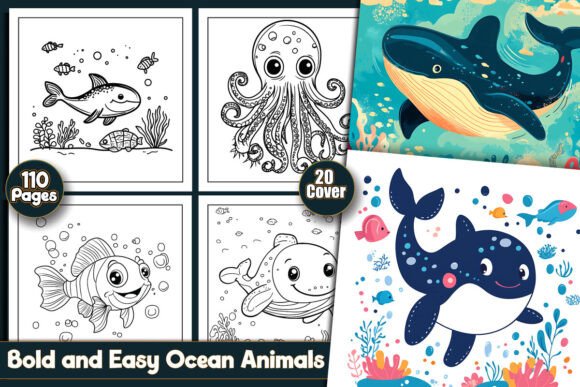 Bold Easy Ocean Animals Coloring Pages