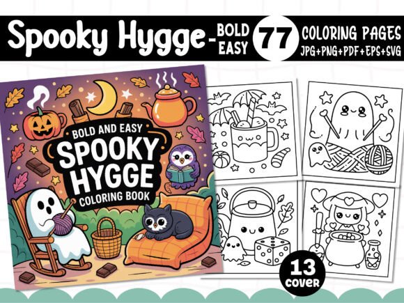 Bold Easy Spooky Hygge Coloring Pages: A Creative Escape for All Skill Levels