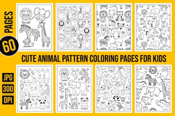 Cute Animal Pattern Coloring Pages
