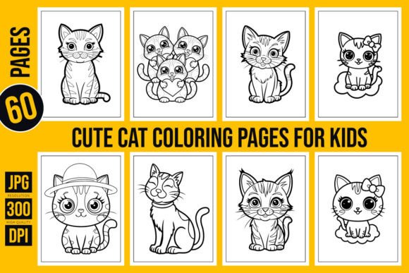 Cute Cat Coloring Pages for Kids