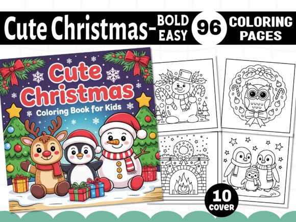Cute Christmas Bold Easy Coloring Pages for Creative Enthusiasts