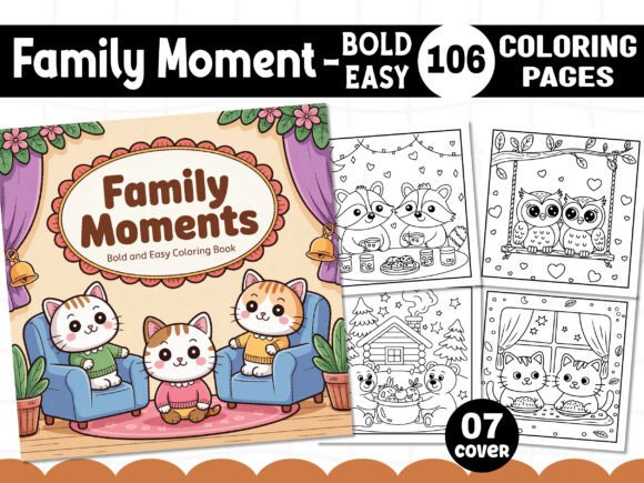 Family Moment Coloring Pages for Adults