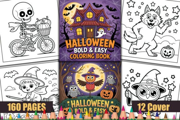 Halloween Bold Easy Coloring Pages: A Creative Resource for KDP and POD Businesses