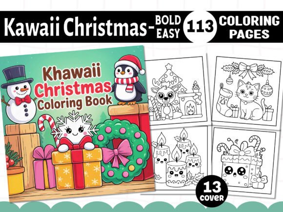 Kawaii Christmas Coloring Book for Kids: A Creative Escape for All Ages