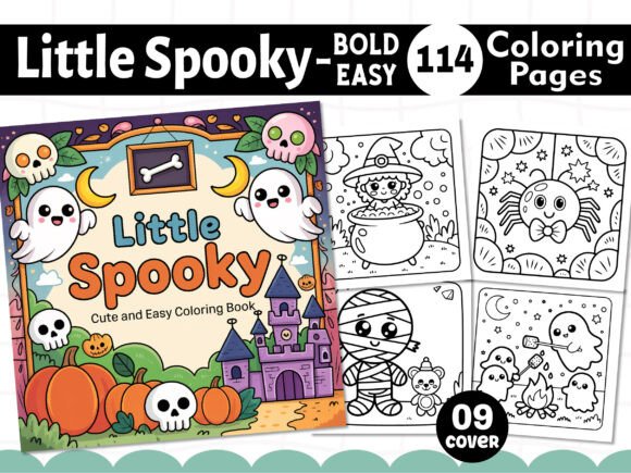 Little Spooky Cute Easy Coloring Pages: A Creative Escape for All Skill Levels