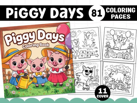 Piggy Days Coloring Pages for Kids