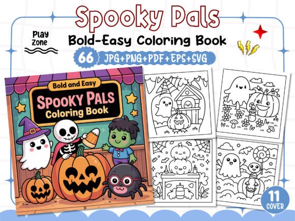 Spooky Pals Coloring Pages for Adults: A Creative Escape into the World of Halloween Fun