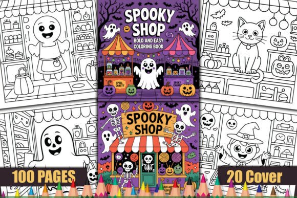 Spooky Shop Bold and Easy Coloring Book