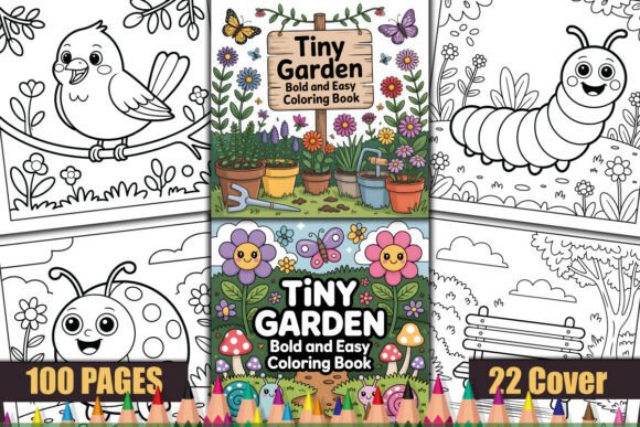 Tiny Garden Bold and Easy Coloring Pages