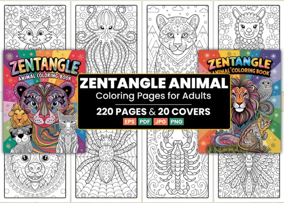 Zentangle Animal Coloring Pages Adults